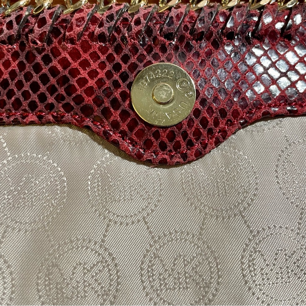 Michael Kors Oversize Chelsea Python Embossed Red… - image 6